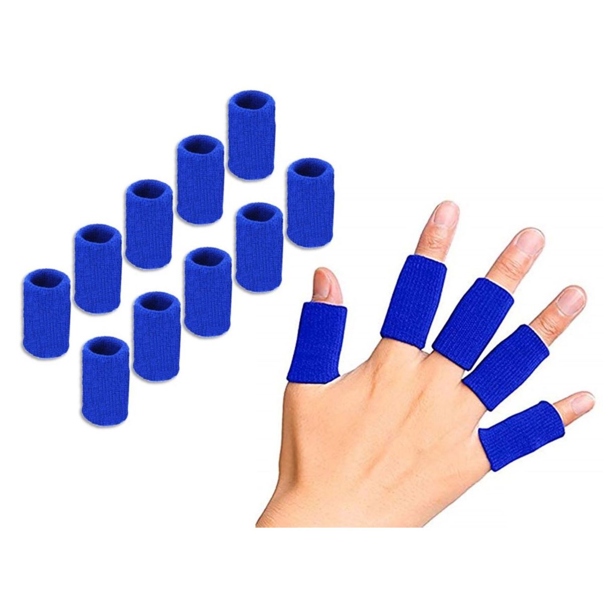 GENERICO - Protector Banda para Dedos Nudillos Pack de 10ud color Azul