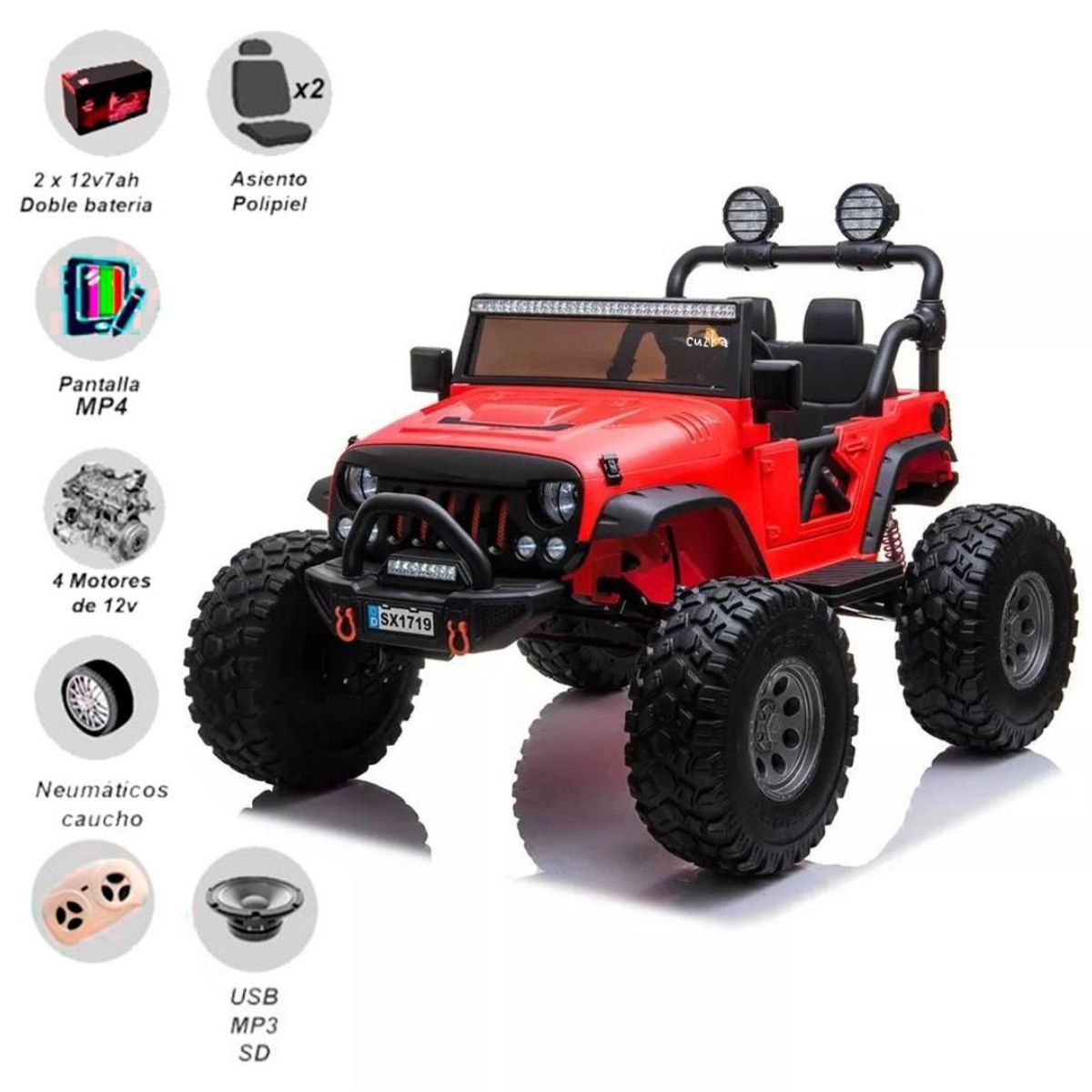 JEEP - Carro a Batería para Niños 4 x 4 «WRANGLER» Red