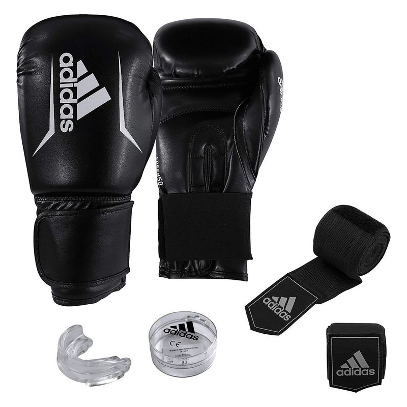 ADIDAS - Kit 1 Guantes de Boxeo Adidas Adulto Negro 12OZ