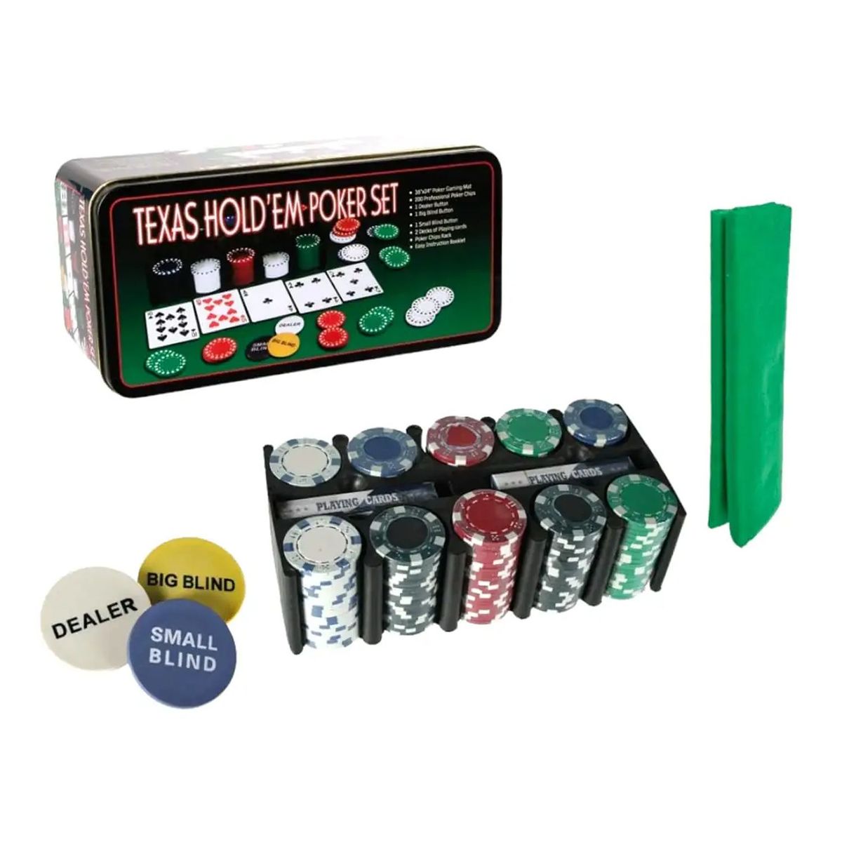 GENERICO - Set Juego De Mesa Poker Texas Por 200 Fichas