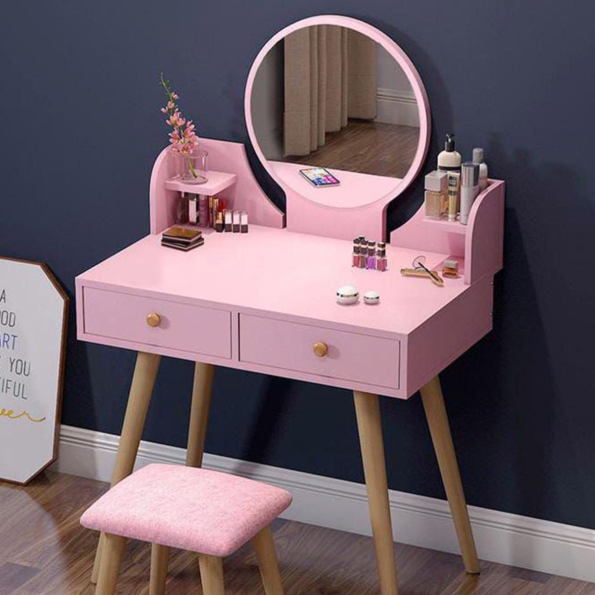 NACION MUEBLES - Tocador Vintage con Espejo Antu