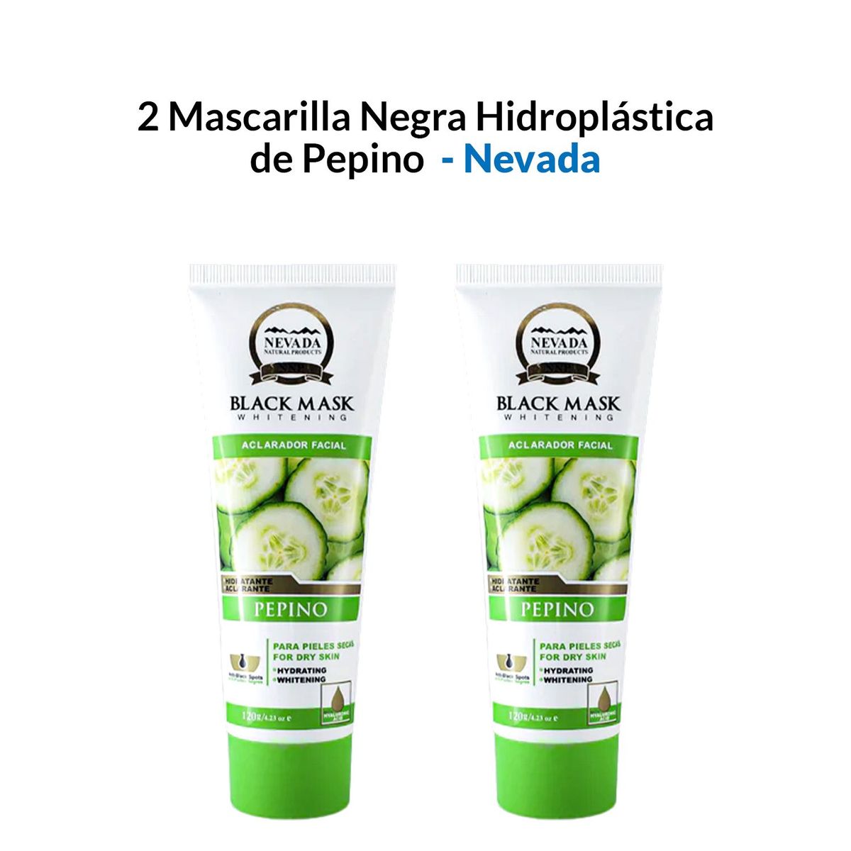 NEVADA NATURAL PRODUCTS - 2 Mascarilla Negra Hodroplástica de Pepino 120gr