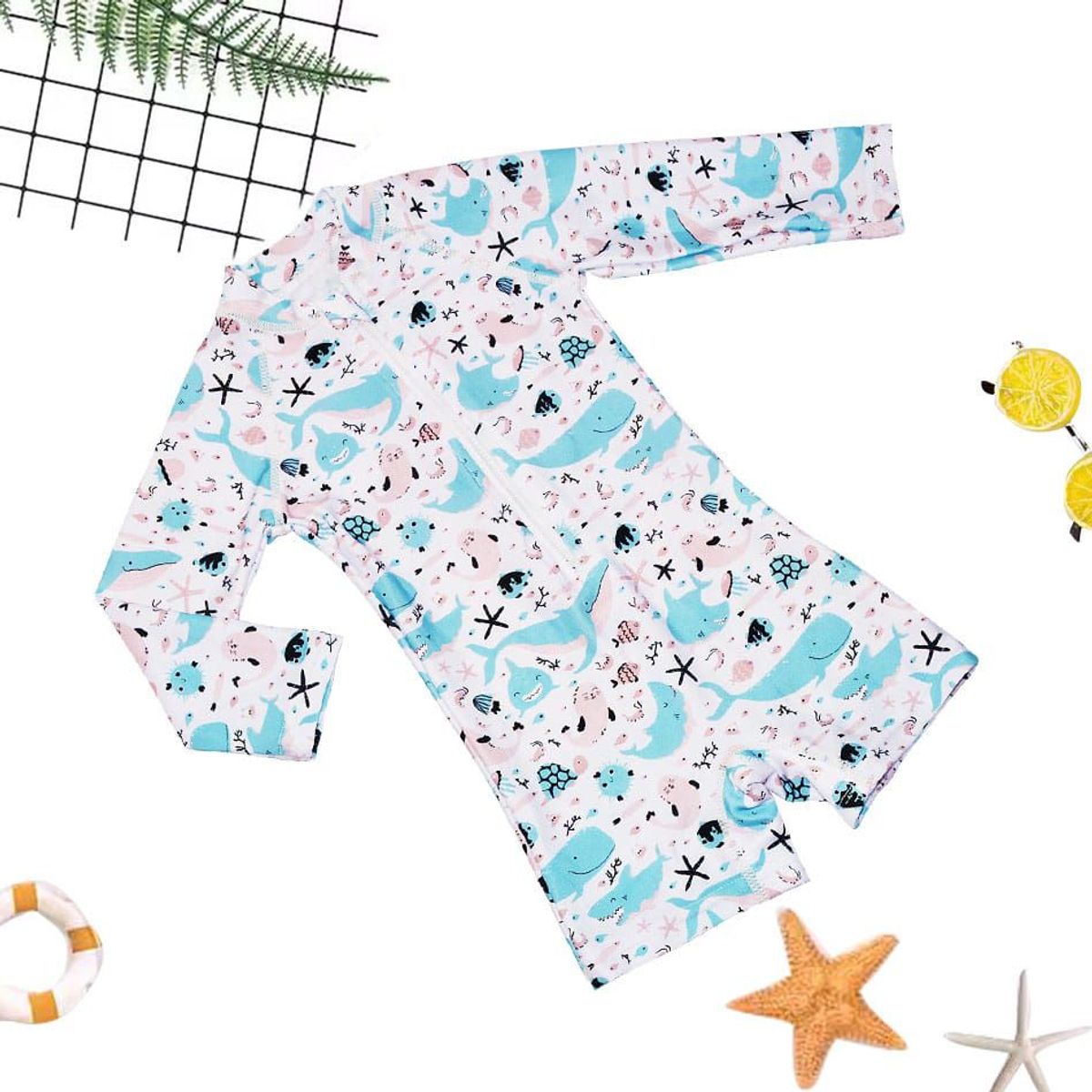 GENERICO - TRAJE DE BAÑO NIÑO CON PROTECCION SOLAR 1 pieza