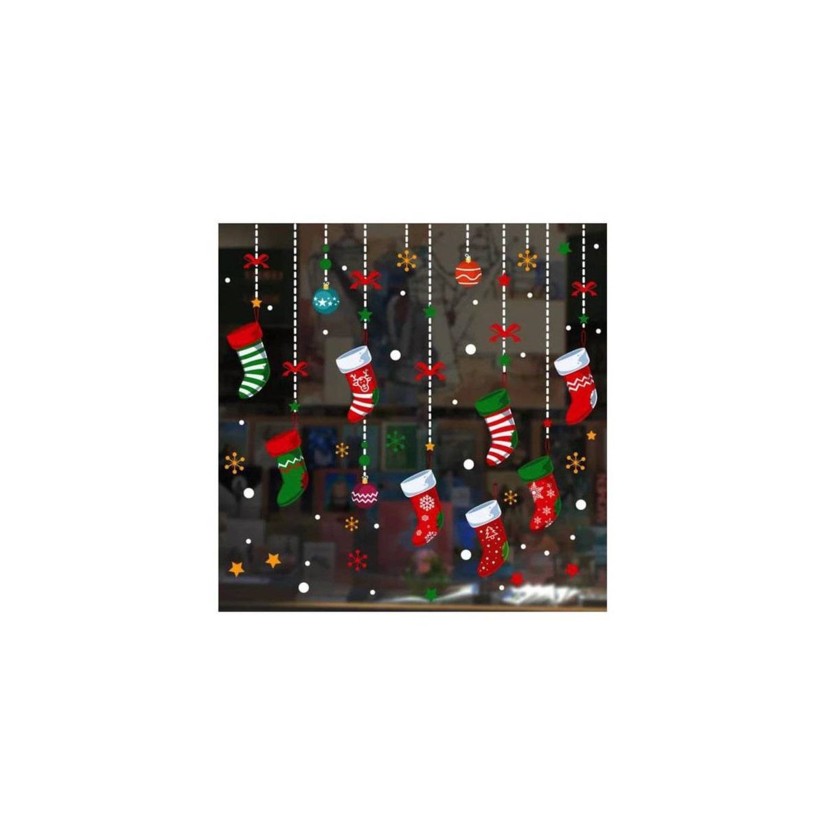 GENERICO - Set de 2 pegatina para navidad pegatinas navideñas stickers adhesivos