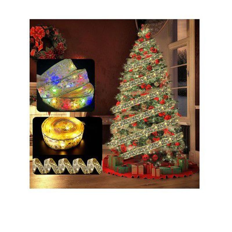 GENERICO - cinta decorativa con luces para el arbol navidad