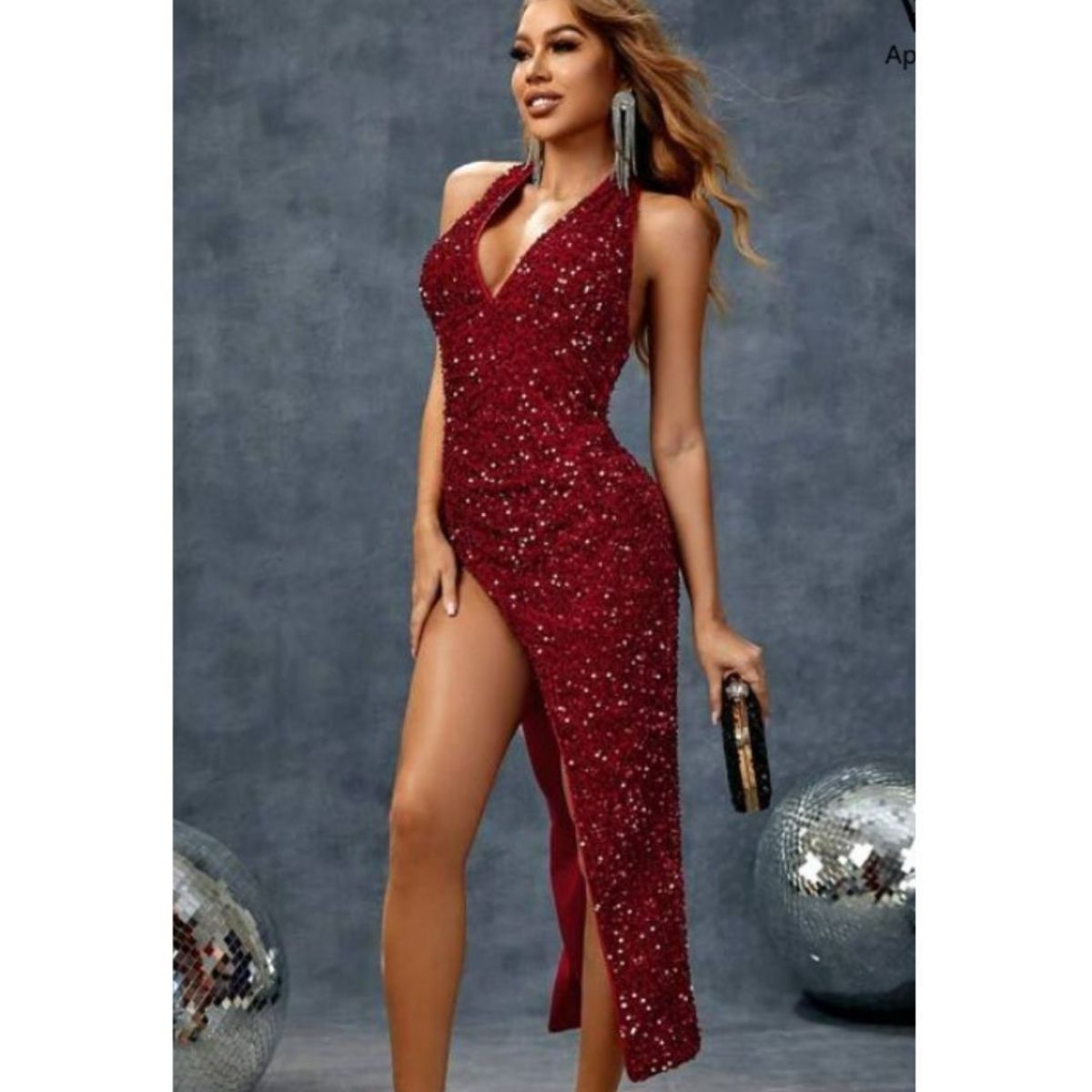 GENERICO - Vestido Sexy Largo Color Rojo Para Fiesta