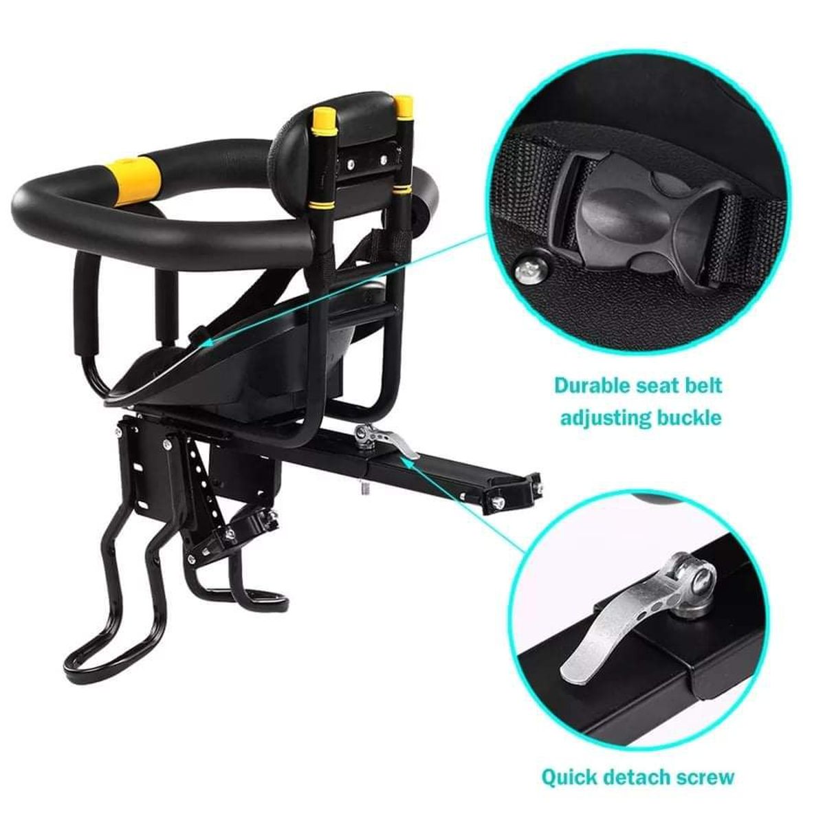 GENERICO - Asiento de Bebe o Niño para Bicicleta Fixed Seat - Negro