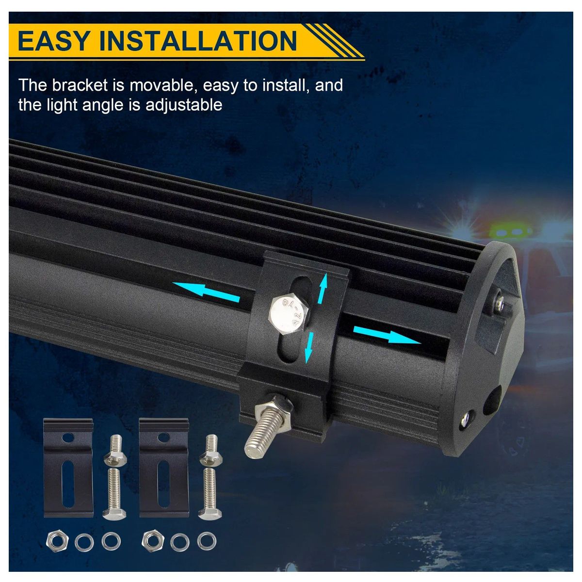 KOBO - Neblinero Led 486W 65cm Dual Blanco Ambar Y Estrobo 2en1