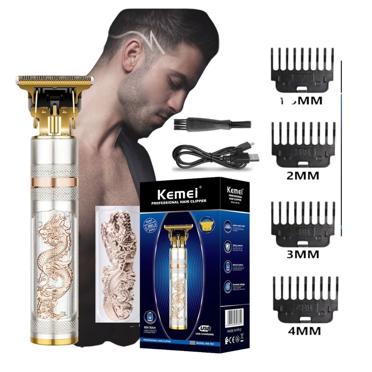 KEMEI - Máquina Trimmer KEMEI Cortador de pelo y barba