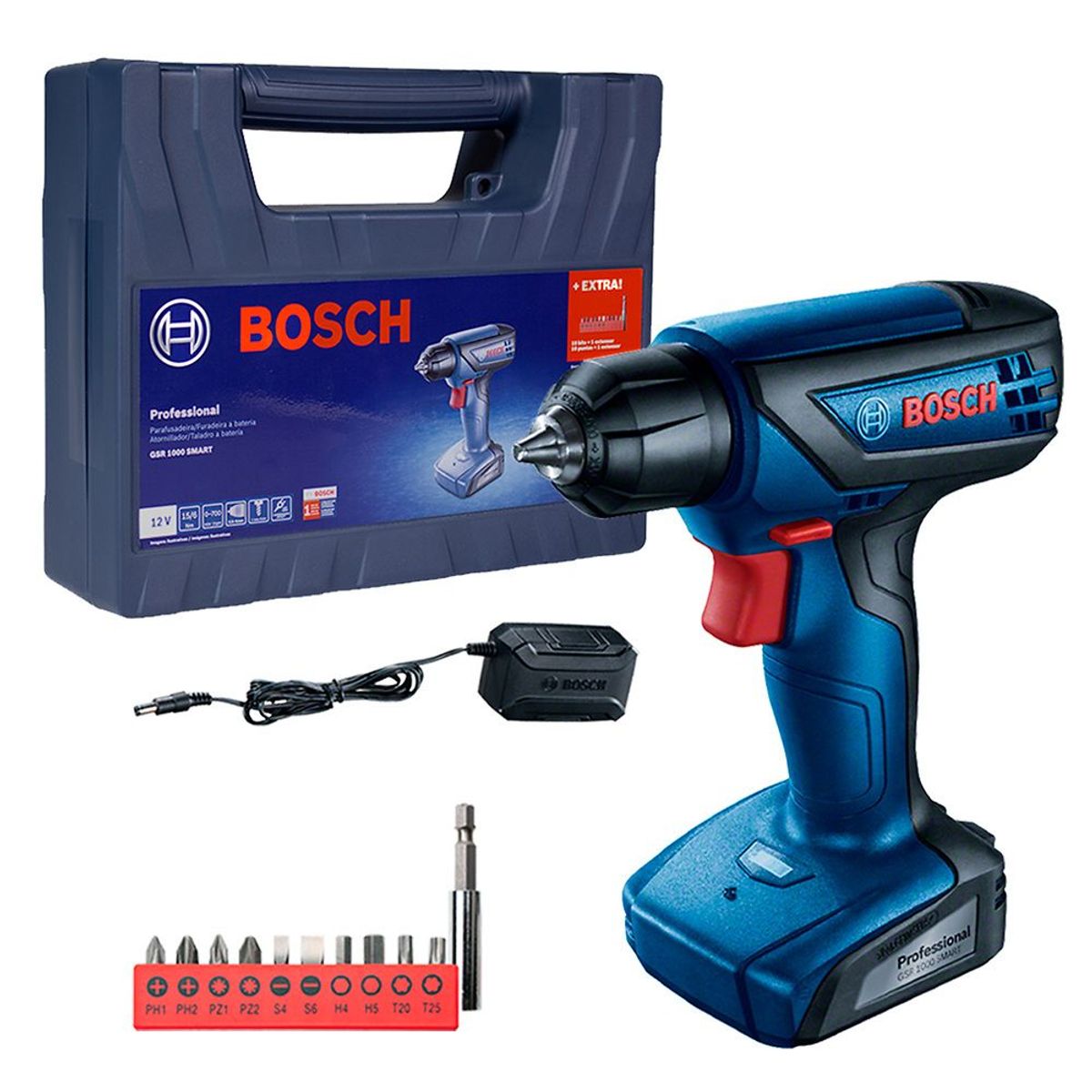 BOSCH - Taladro Atornillador Inal. 12V 1/4" GSR 1000 LI Smart Bosch