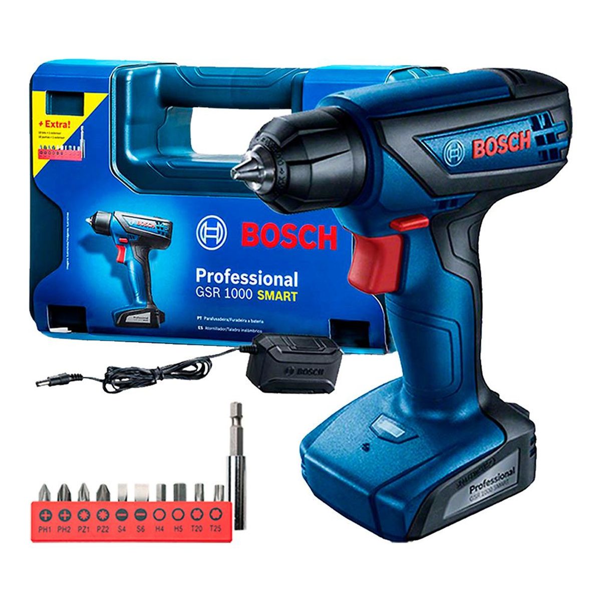 BOSCH - Taladro Atornillador Inalambrico 12V 1/4" Bosch GSR 1000 LI Smart