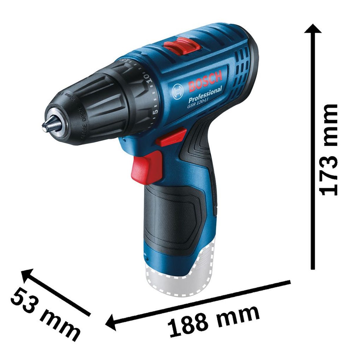 BOSCH - Taladro Atornillador 38 12V Baretool GSR 120-LI Bosch
