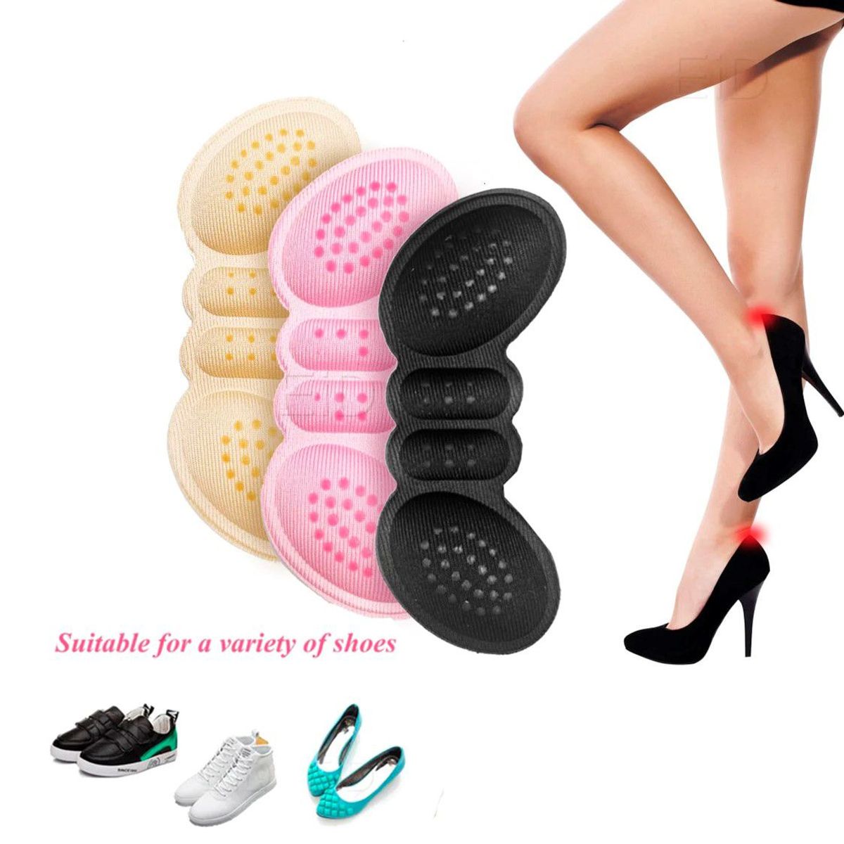 GENERICO - 1 par Protector de talon taloneras para zapatos y pies