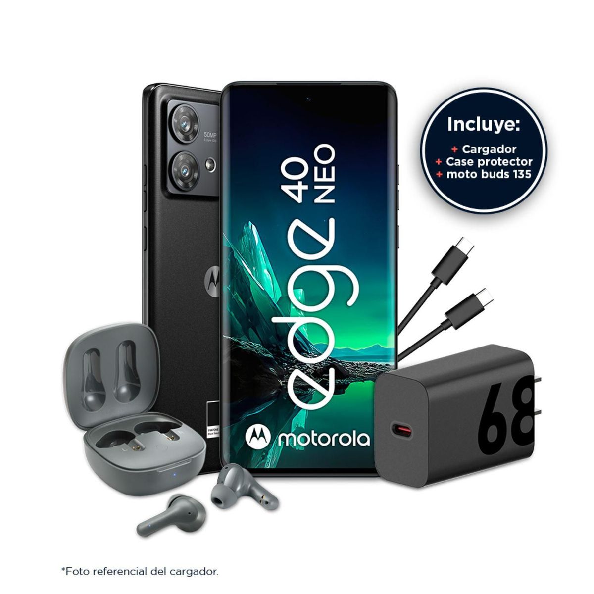 MOTOROLA - Motorola Edge 40 Neo 8+256 Negro + Moto Buds 135
