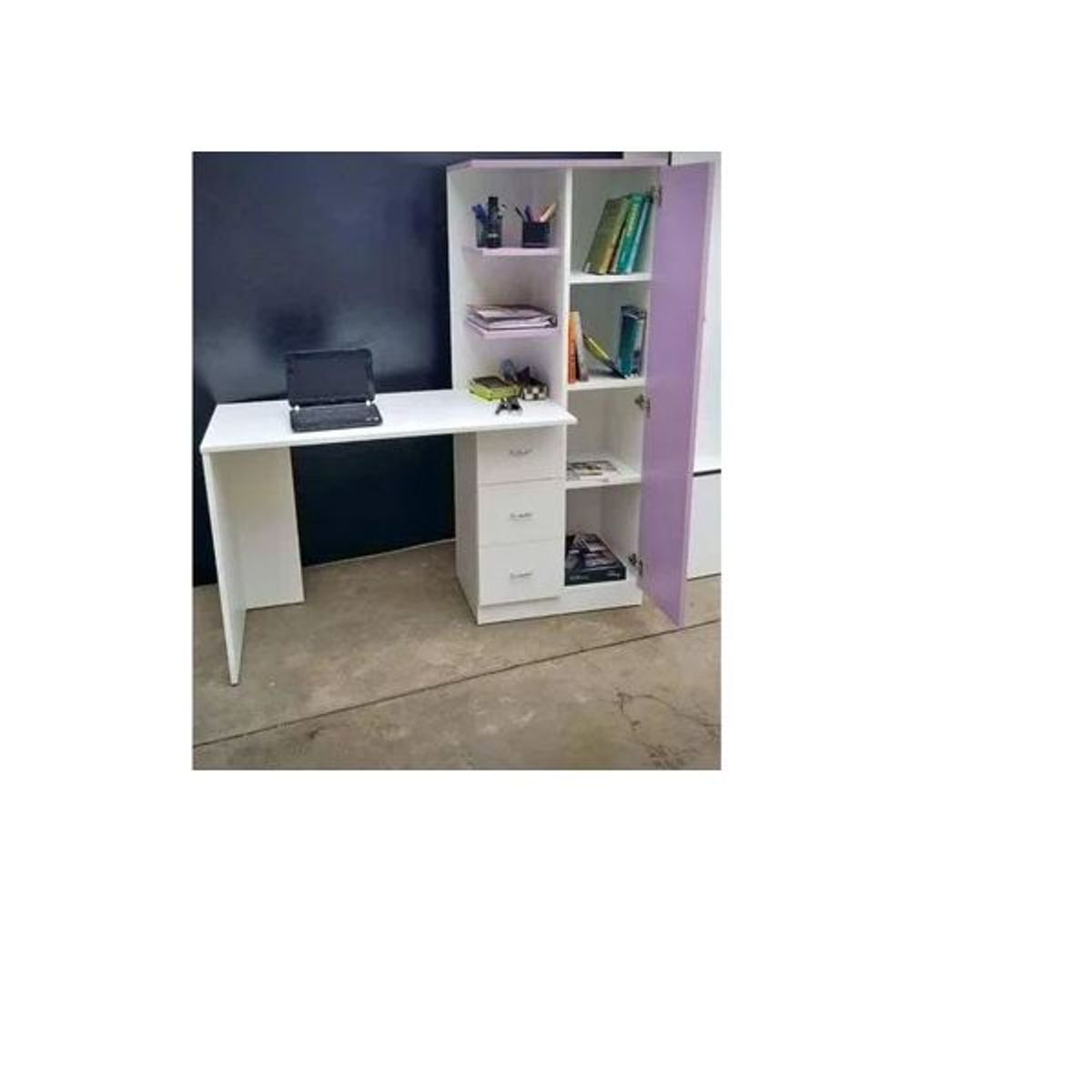 GENERICO - ESCRITORIO ESTRELLA - LA CASA DEL MUEBLERO - BLANCO CON LILA