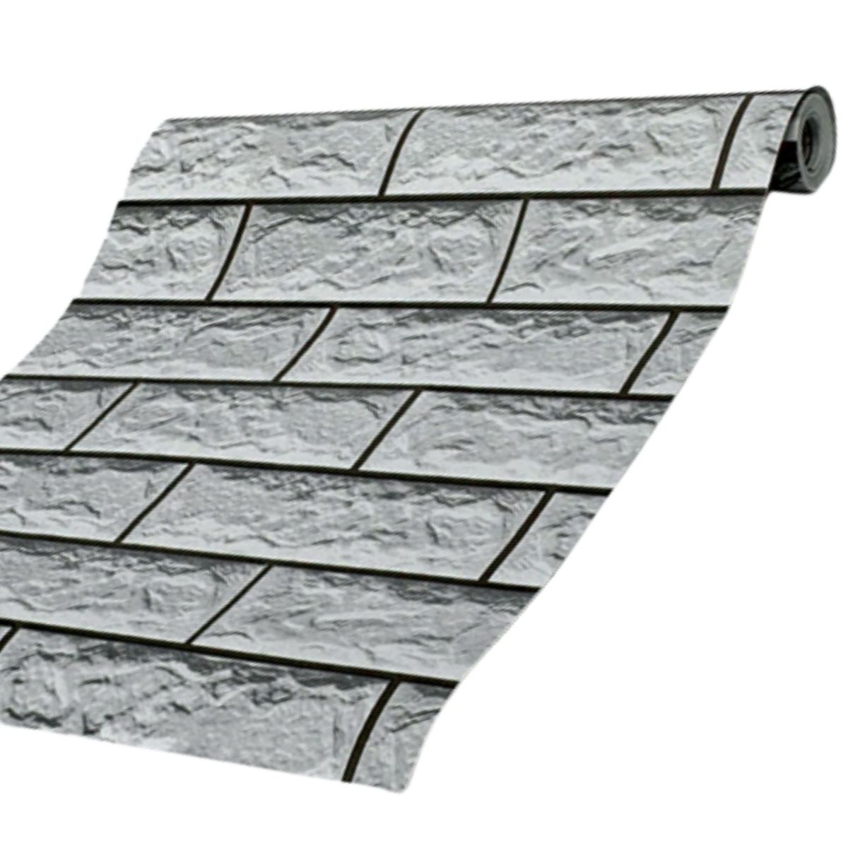 GENERICO - Papel tapiz autoadhesivo - Ladrillo Gris - ROLLO 10m x 45cm