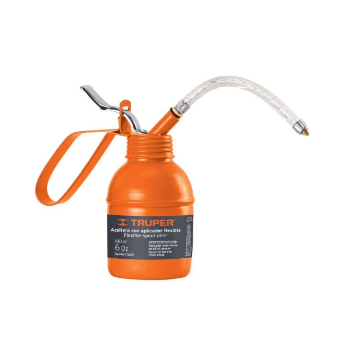 TRUPER - Aceitera de 180 ml (6 oz) con aplicador flexible, truper
