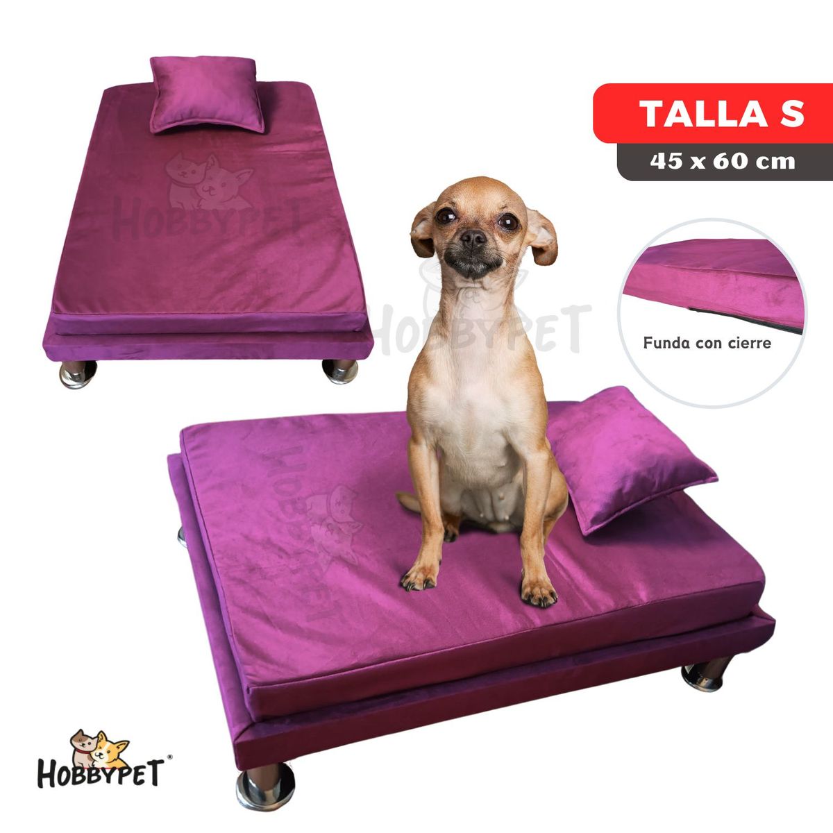 GENERICO - Cama para perro TARIMA DOG - Talla S - Fucsia