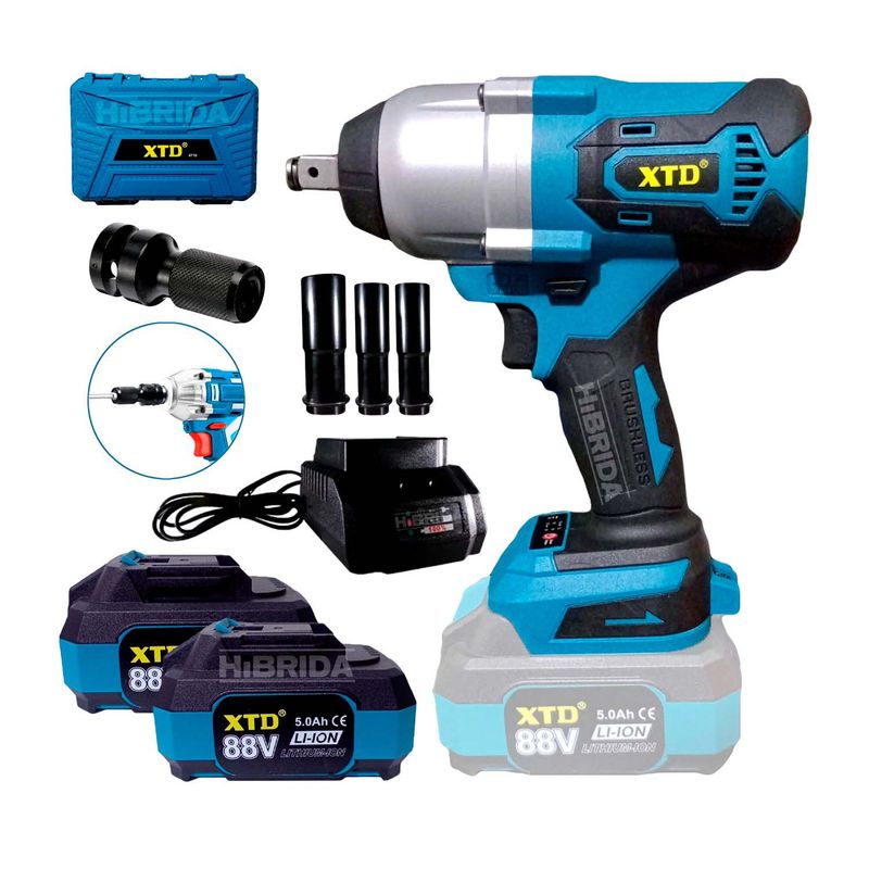 XTD - LLAVE DE IMPACTO 88V 700NM 5AH XTD MÁS ADAPTADOR - COMBO