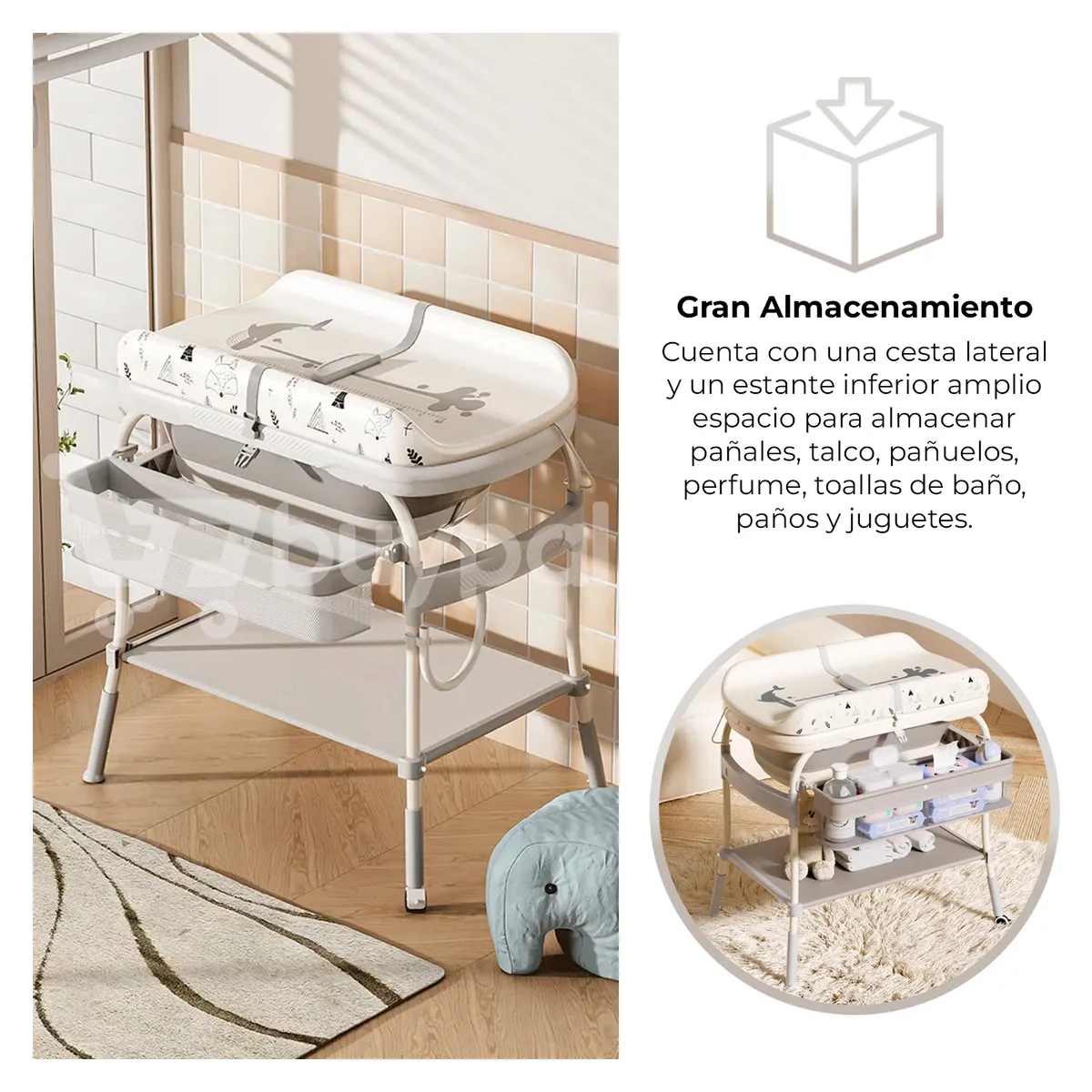 BABYPAL - Cambiador Bañera 2 en 1 Bebe Multifuncional