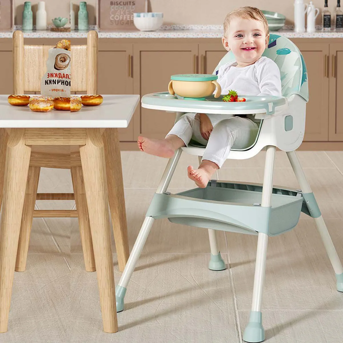 BABYKISS - SILLA DE COMER BABYKISS PLEGABLE COLOR JADE