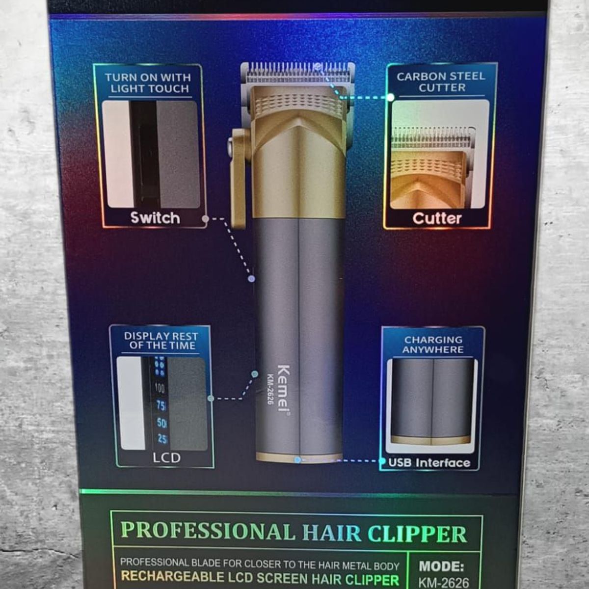 KEMEI - Máquina Cortadora de Cabello Profesional Inalámbrica - KM 2626