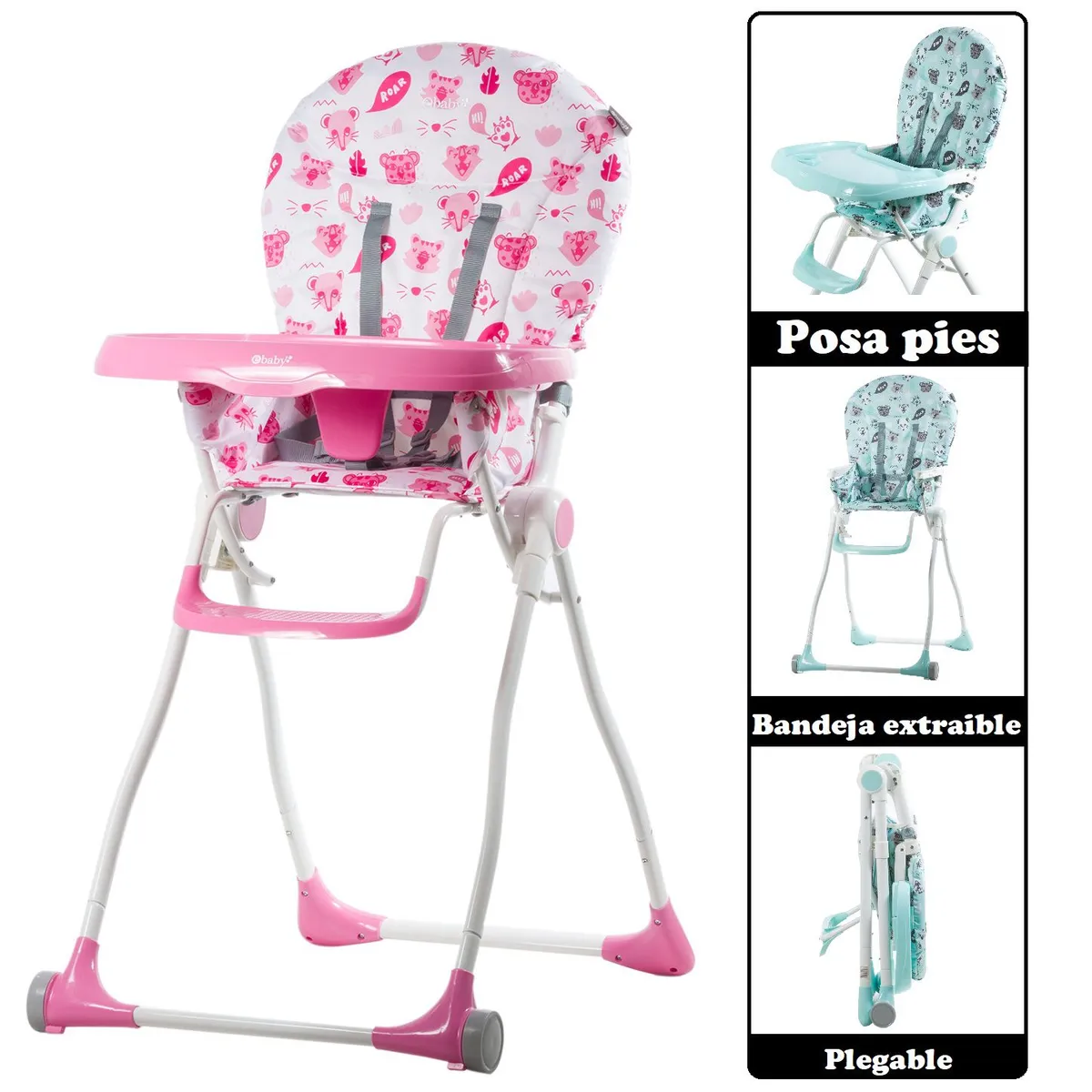 EBABY - Silla de Comer Plegable con LLanta Zazi