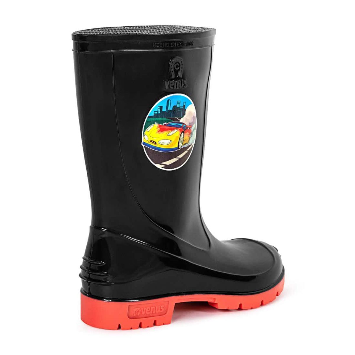VENUS - Venus Bota Infantil Auto Negro Anaranjado