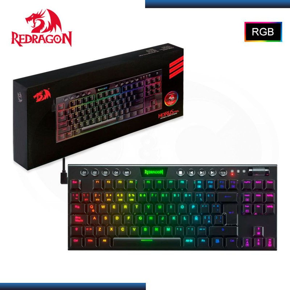 REDRAGON - Teclado Mecánico Redragon HORUS TKL K622-RGB-SP BLACK Cableado
