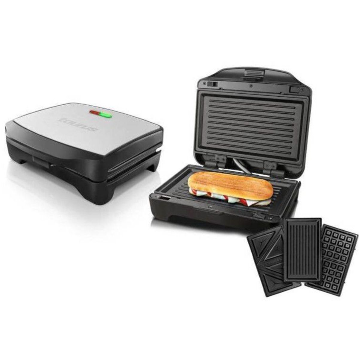 TAURUS - Sandwichera Waflera 3 en 1 Placa Intercambiable