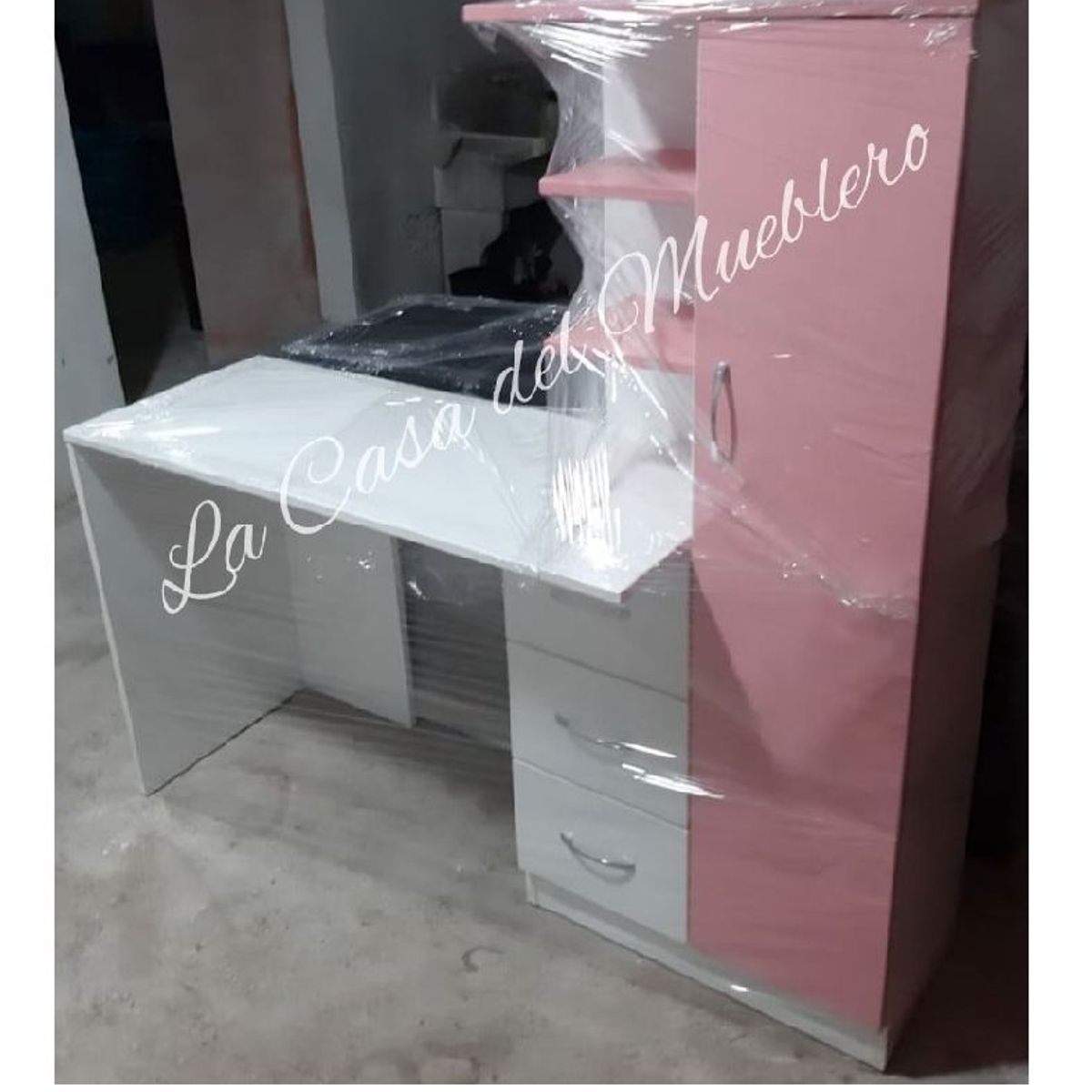 GENERICO - ESCRITORIO ESTRELLA - LA CASA DEL MUEBLERO - BLANCO CON ROSADO