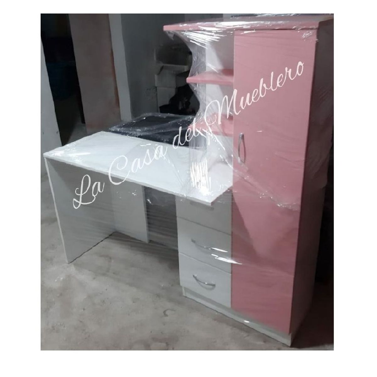 GENERICO - ESCRITORIO ESTRELLA - LA CASA DEL MUEBLERO - BLANCO CON ROSADO