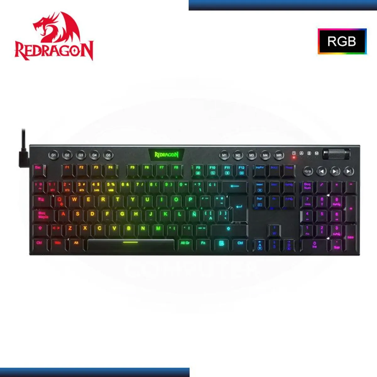 REDRAGON - Teclado Mecánico Redragon HORUS FS K619-RGB-SP BLACK CABLEADO
