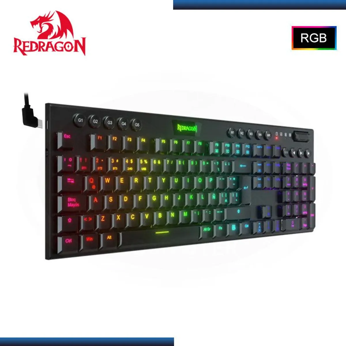 REDRAGON - Teclado Mecánico Redragon HORUS FS K619-RGB-SP BLACK CABLEADO