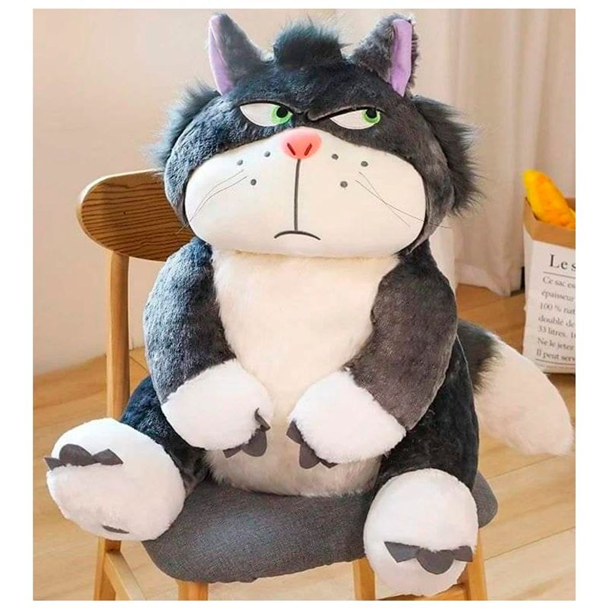 GENERICO - Peluche Gato Lucifer 60cm - Gato Kawaii Enfadado Cenicienta