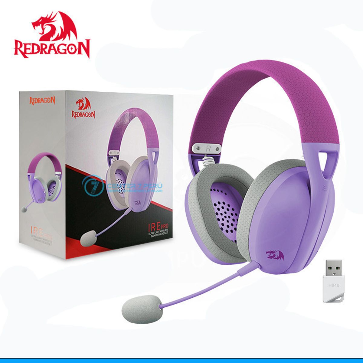 REDRAGON - Auriculares Redragon Ire Wireless H848 PURPLE