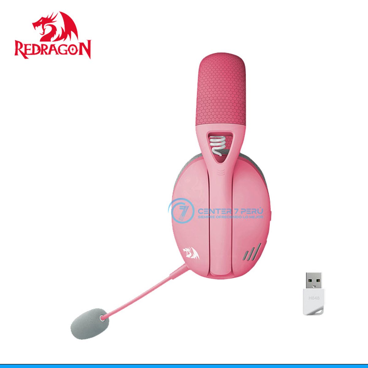 REDRAGON - Auriculares Redragon Ire Wireless H848 PINK rosado