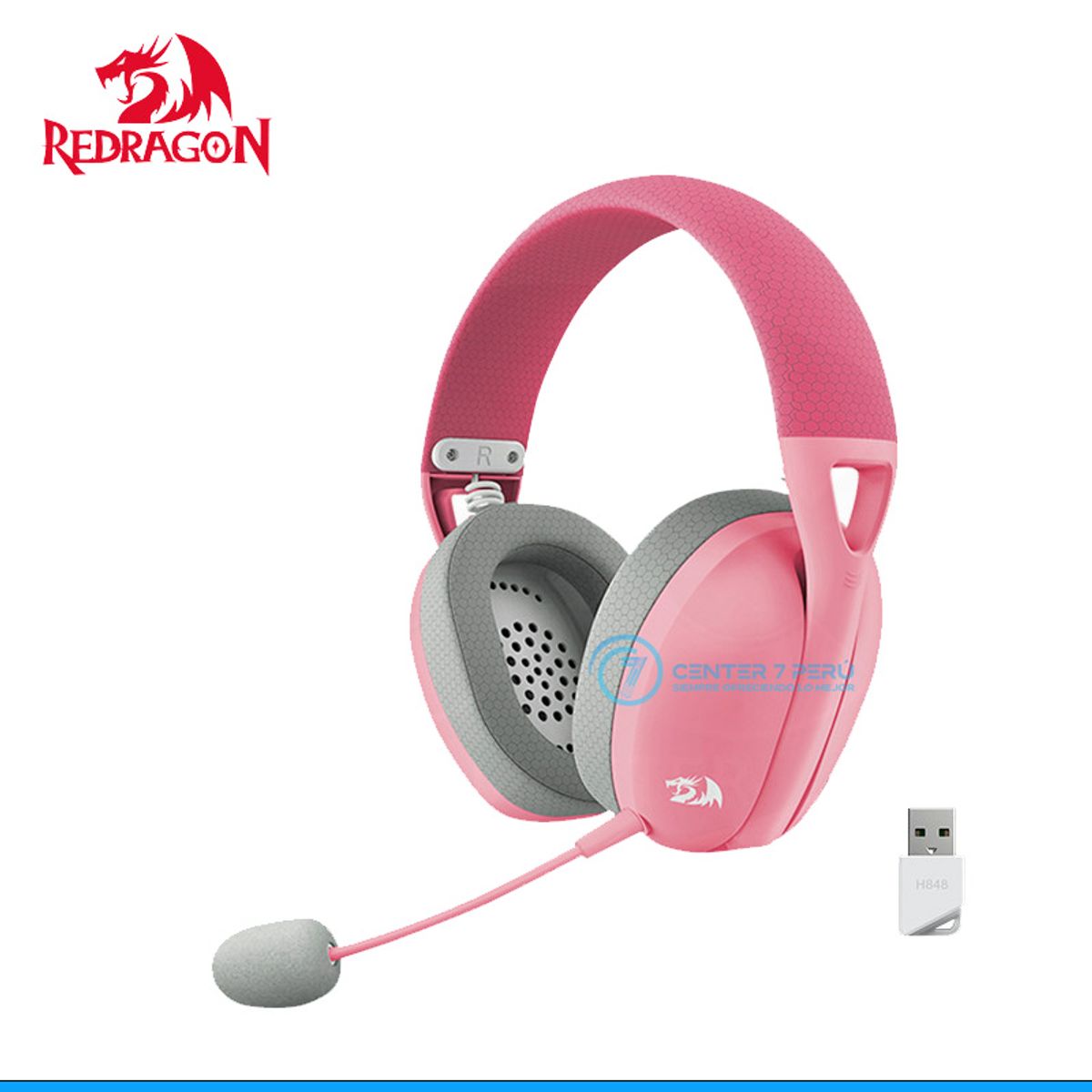 REDRAGON - Auriculares Redragon Ire Wireless H848 PINK rosado