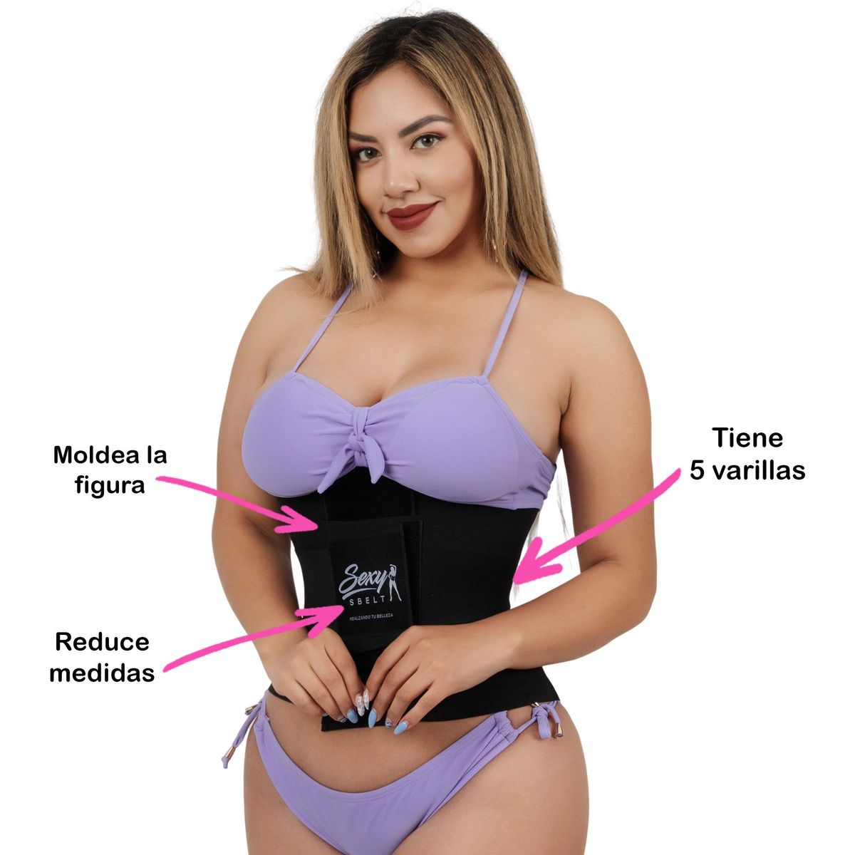 GENERICO - PACK Faja Reloj de Arena 5 Varillas Reduce Medidas Más Lipocream