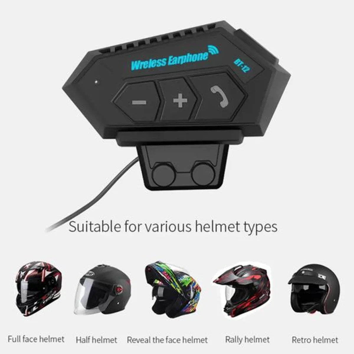 GENERICO - Audifonos Bluetooth para Casco Moto Auriculares Inalambrico