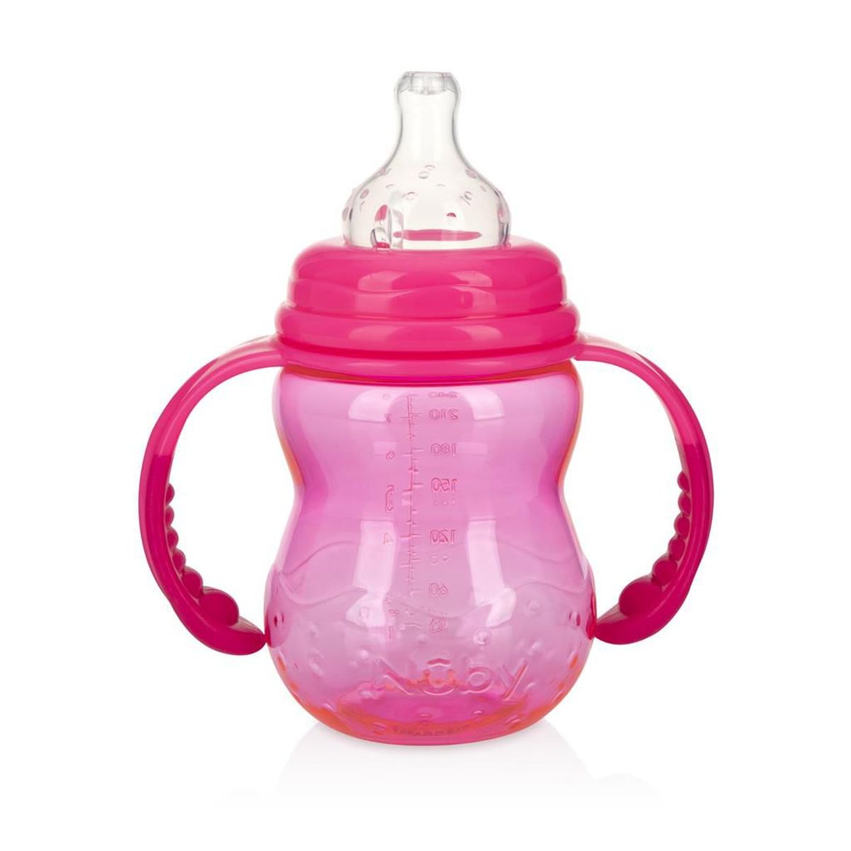 NUBY - Biberón De Tritan 3 Etapas  8onz/240ml Rosado Nuby