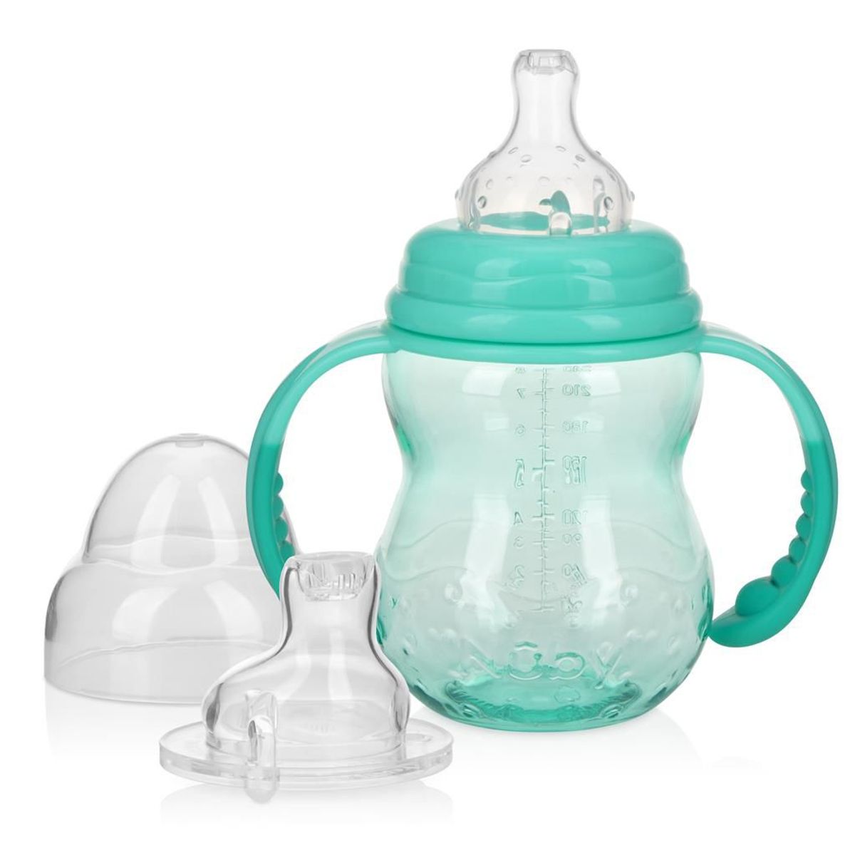 NUBY - Biberón De Tritan 3 Etapas  8onz/240ml Celeste  Nuby