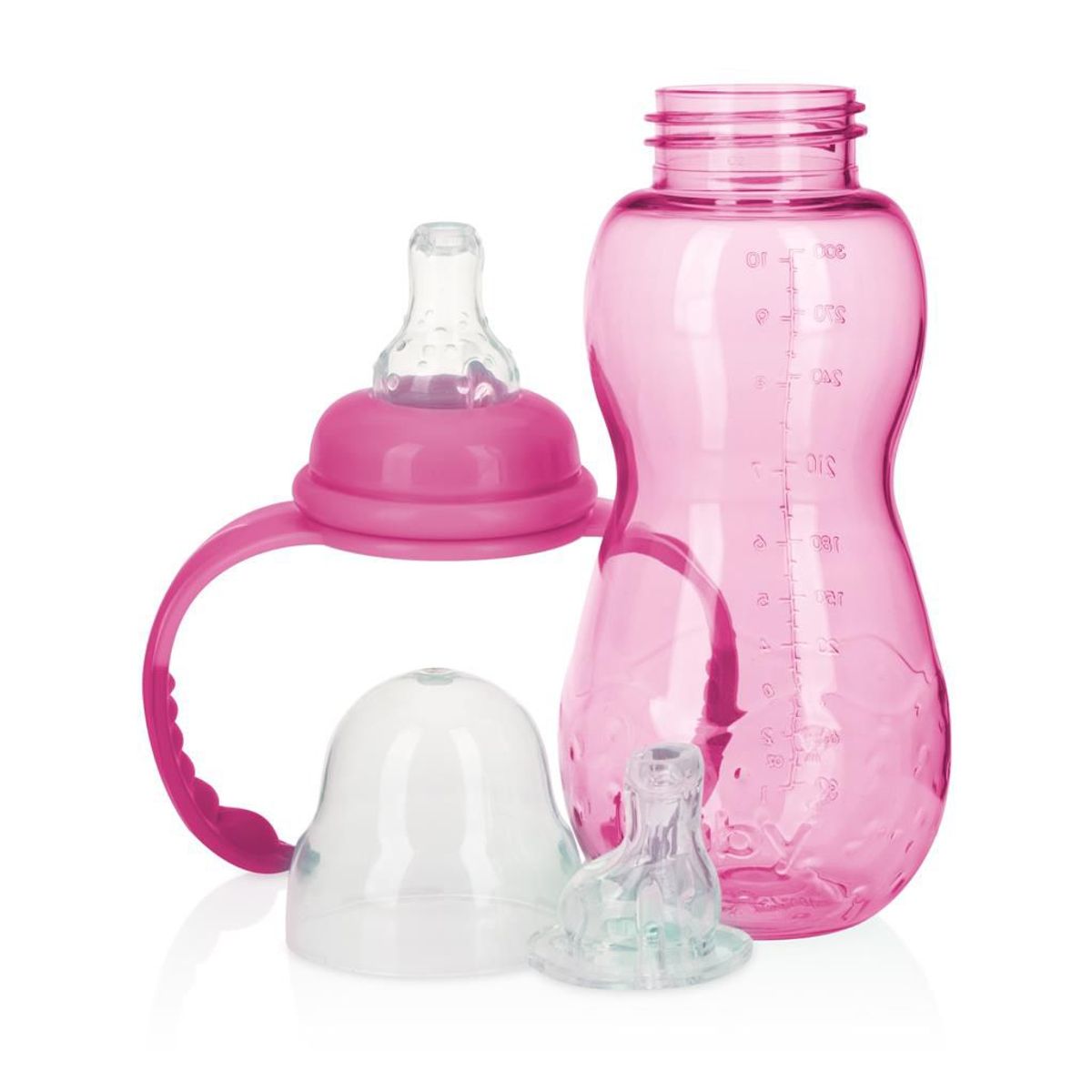 NUBY - Biberón 3 Etapas De Tritan 10oz/300ml Rosado Nuby