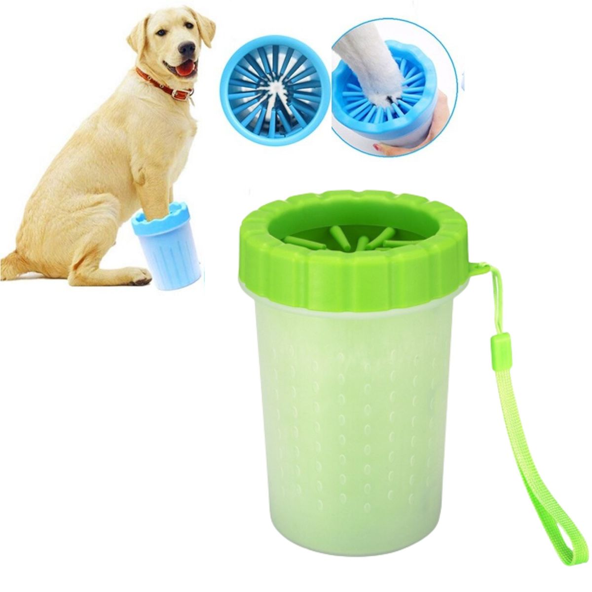 GENERICO - LIMPIA PATITAS PARA MASCOTAS GRANDE VERDE