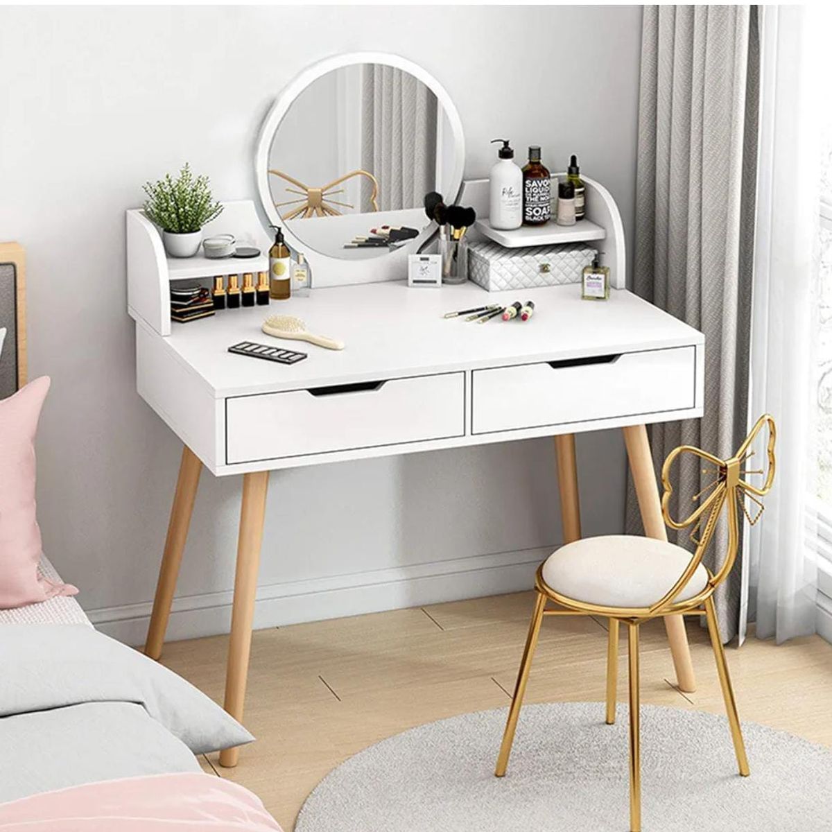 NACION MUEBLES - Tocador Vintage con Espejo Zora