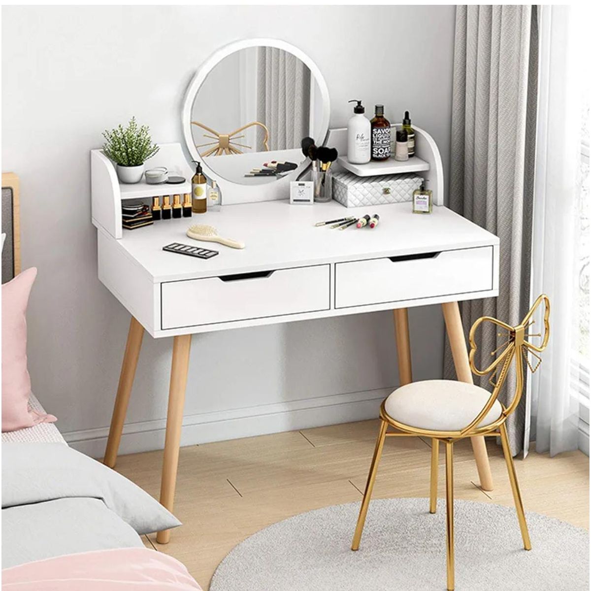 NACION MUEBLES - Tocador Vintage con Espejo Zora