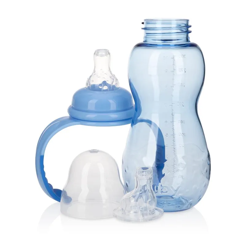 NUBY - Biberón 3 Etapas De Tritan 10oz/300ml Celeste Nuby