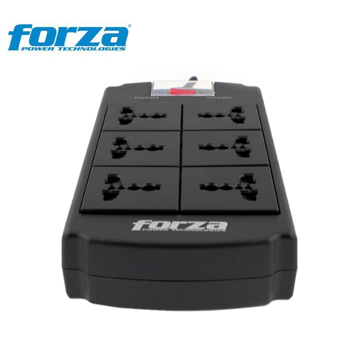 FORZA - Regleta forza  De 6 Tomas  Negro 220v Fsp-06mn
