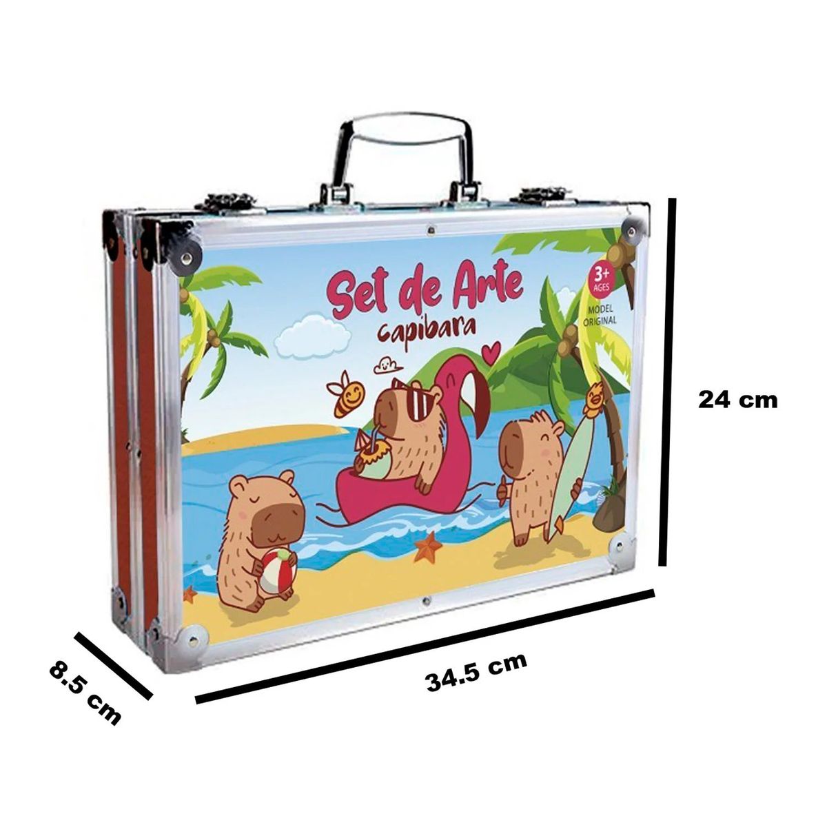 GENERICO - Set de Arte Maleta de Aluminio 132 Capibara Diseño Aleatorio