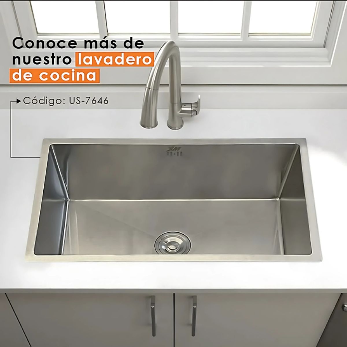XM - LAVADERO DE COCINA ACERO INOXIDABLE DE UNA POZA US-7646